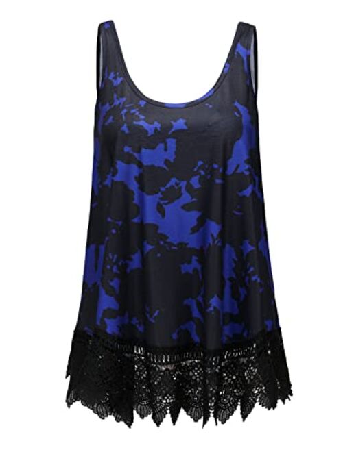 Plus Size Swing Lace Flowy Tank Top for Women