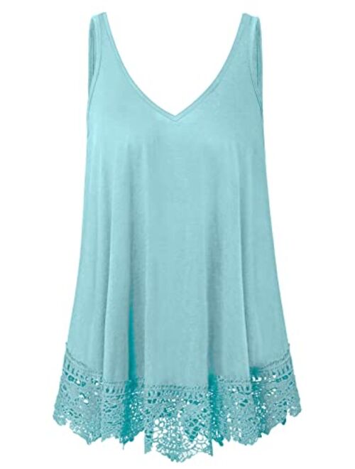 Plus Size Swing Lace Flowy Tank Top for Women