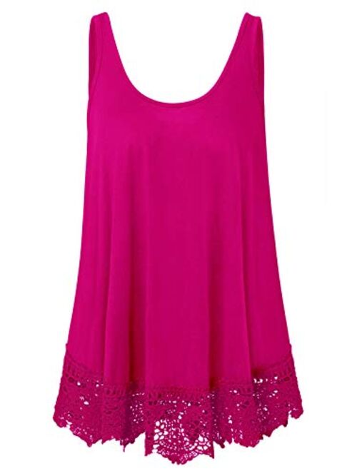 Plus Size Swing Lace Flowy Tank Top for Women