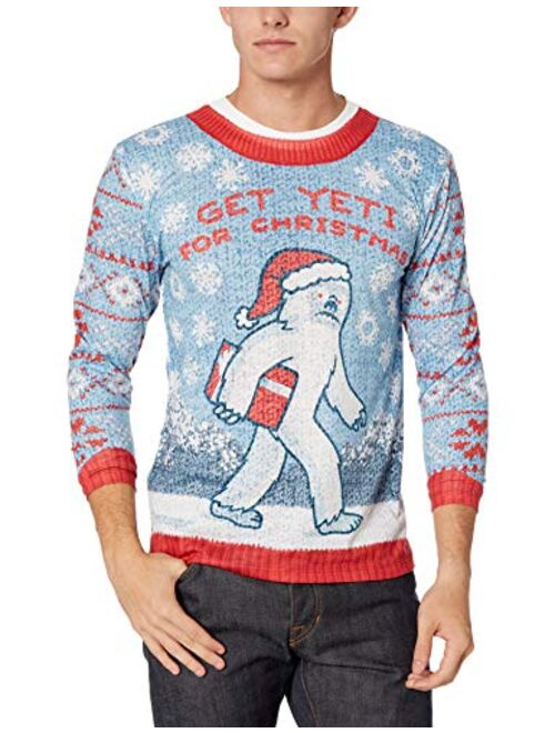 Faux Real Men's 3D Photo-Realistic Ugly Christmas Sweater Long Sleeve T-Shirt