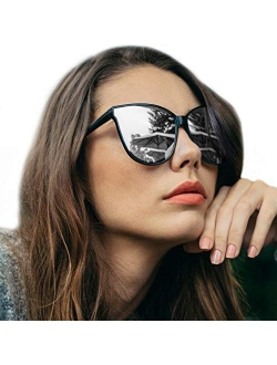 LVIOE Cat Eyes Sunglasses for Women, Polarized Oversized Fashion Vintage Eyewear for Driving Fishing - 100% UV Protection