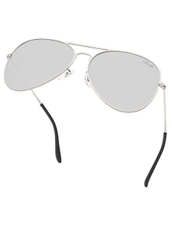 livho Classic Polarized Aviator Sunglasses UV Mirrored Lens Metal Retro Shades