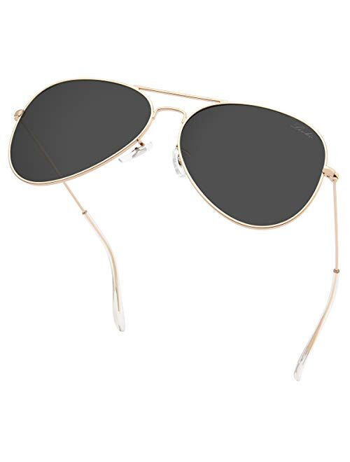 livho Classic Polarized Aviator Sunglasses UV Mirrored Lens Metal Retro Shades