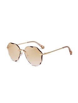 AEVOGUE Sunglasses For Women Oversized Rimless Diamond Cutting Lens Sun Glasses AE0534