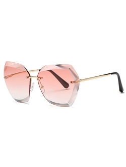 AEVOGUE Sunglasses For Women Oversized Rimless Diamond Cutting Lens Sun Glasses AE0534