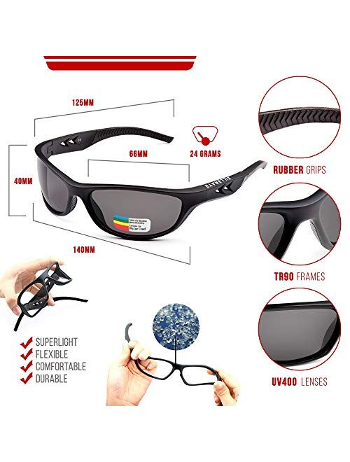 ZILLERATE Polarized Sunglasses For Men - Sport Running Golf Fishing Cycling