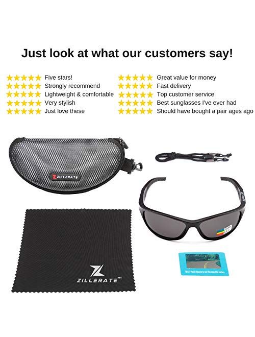 ZILLERATE Polarized Sunglasses For Men - Sport Running Golf Fishing Cycling