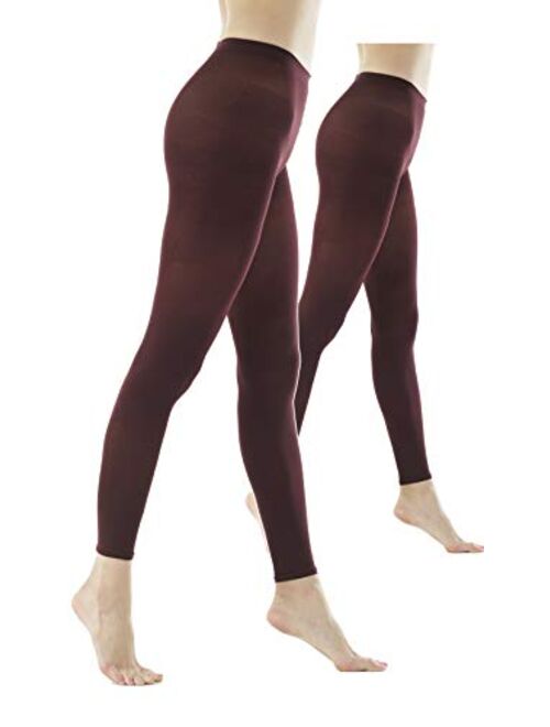 Women's 80Denier Semi Opaque Solid Color Footless Pantyhose Tights