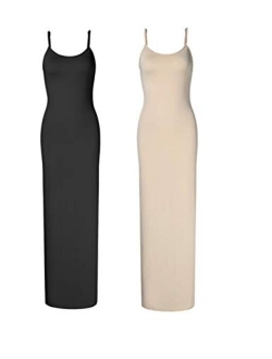 GloryStar Women Sleeveless Spaghetti Strap Cami Maxi Slip Dress