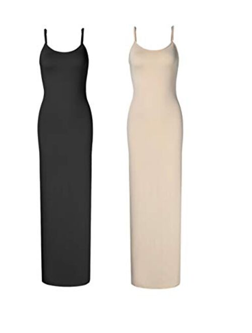 GloryStar Women Sleeveless Spaghetti Strap Cami Maxi Slip Dress