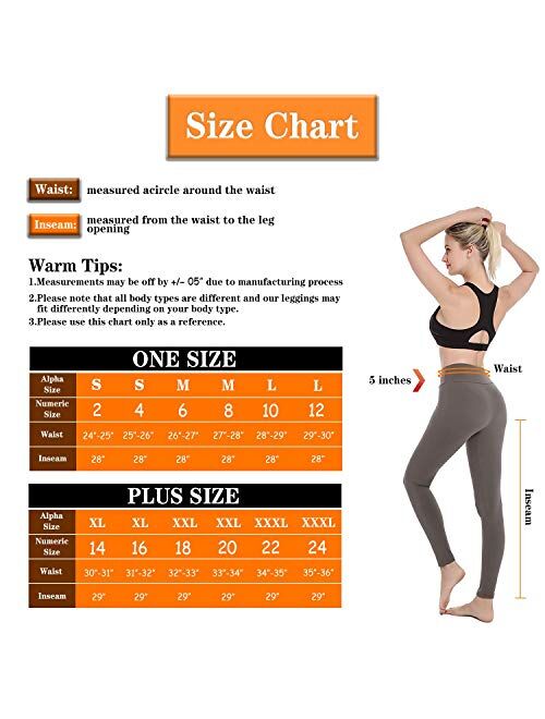 SINOPHANT High Waisted Leggings for Women Elastic Opaque Tummy Control Gym Yoga Pants