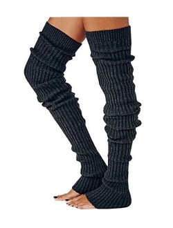 Women Cable Knit Extra Long Boot Socks Over Knee Thigh Stocking Leg Warmers