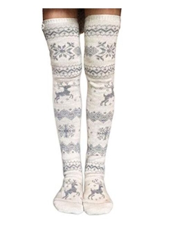 Women Cable Knit Extra Long Boot Socks Over Knee Thigh Stocking Leg Warmers