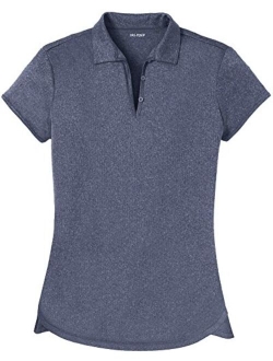 DRI-Equip Ladies Moisture Wicking Heather Golf Polos in XS-4XL