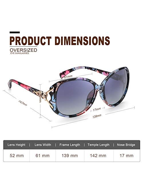 FIMILU Classic Oversized Sunglasses for Women Polarized 100% UV400 Protection Lenses Ladies Fashion Retro HD Sun Glasses