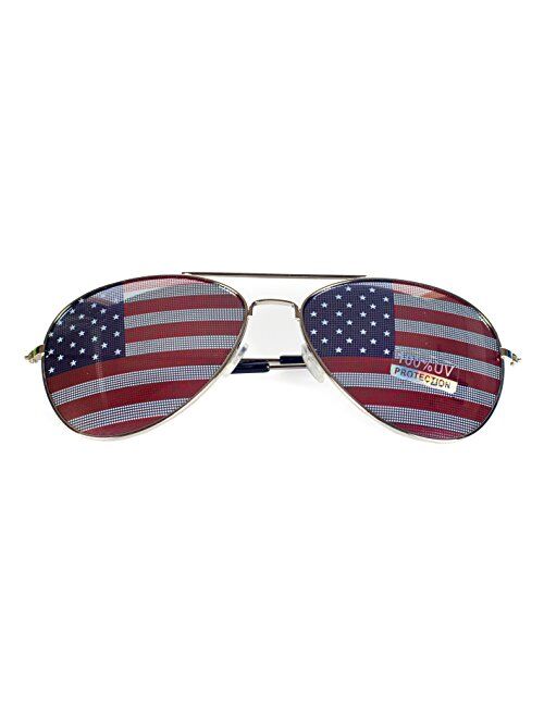 Goson American Flag Mirror Novelty Decorative Sunglasses