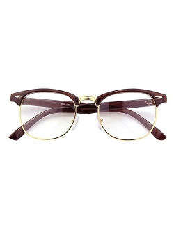 Happy Store CN56 Vintage Inspired Classic Horn Rimmed Nerd UV400 Clear Lens Glasses