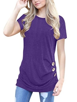 MOLERANI Women's Casual Short Sleeve Round Neck Loose Tunic T Shirt Blouse Tops