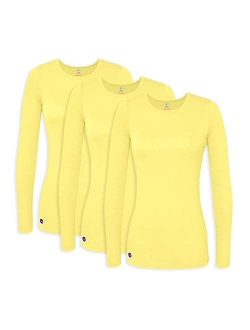 Sivvan 3 Pack Women's Comfort Long Sleeve T-Shirt/Underscrub Tee