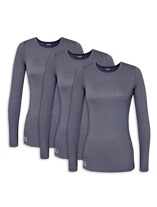 Sivvan 3 Pack Women's Comfort Long Sleeve T-Shirt/Underscrub Tee