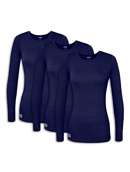 Sivvan 3 Pack Women's Comfort Long Sleeve T-Shirt/Underscrub Tee