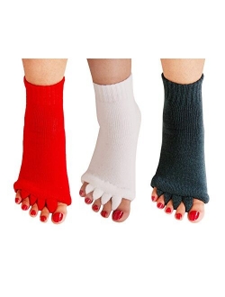 Yoga Sports GYM Five Toe Separator Socks Alignment Pain Health Massage Socks, Prevent Foot Cramps, One Pair