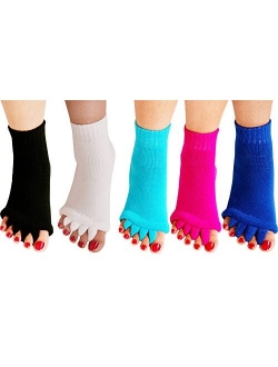 Yoga Sports GYM Five Toe Separator Socks Alignment Pain Health Massage Socks, Prevent Foot Cramps, One Pair