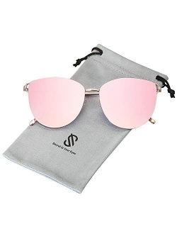 Mirrored Flat Lens Fashion Sunglasses for Women SJ1085