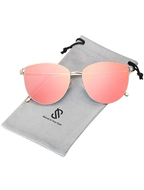 SOJOS Mirrored Flat Lens Fashion Sunglasses for Women SJ1085