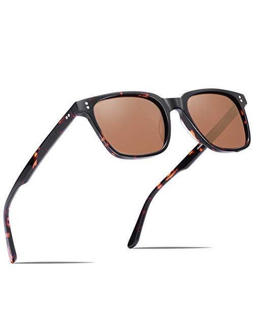 Carfia Chic Retro Polarized Womens Sunglasses UV400 Protection Hand-Polished Acetate Frame CA5354C