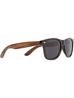 Wood Sunglasses with Polarized Lens in Bamboo Tube Packaging Woodies