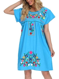 YZXDORWJ Women's Casual Skirt Boho Mexican Peasant Dresse Plus Size XXL Dress