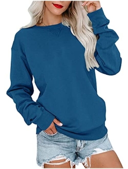 Orchidays Womens Casual Crewneck Sweatshirts Long Sleeve Cute Tunic Tops Loose Fitting Pullovers