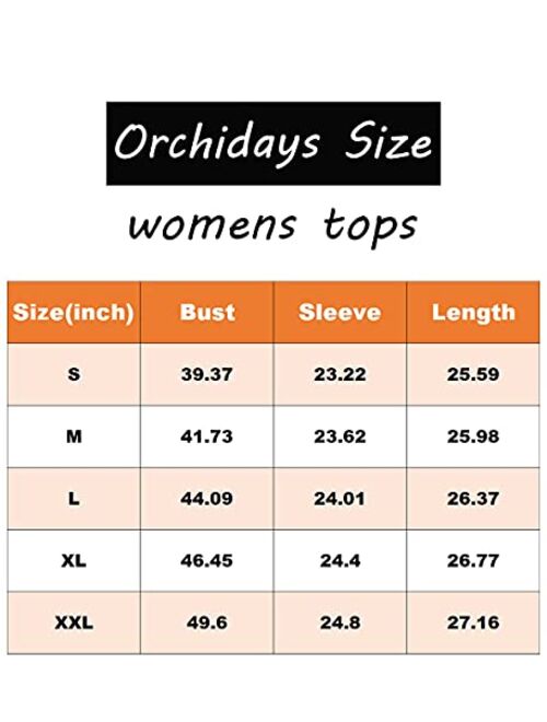 Orchidays Womens Casual Crewneck Sweatshirts Long Sleeve Cute Tunic Tops Loose Fitting Pullovers