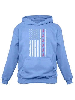 Tstars Breast Cancer Awareness Pink Ribbons American Flag Women Hoodie