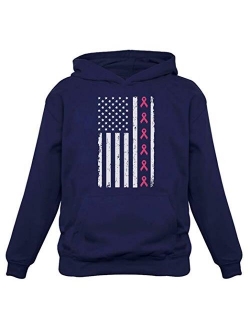 Tstars Breast Cancer Awareness Pink Ribbons American Flag Women Hoodie