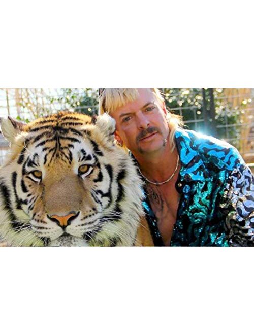 Mens Tiger King Shirt Joe Cospay Shiny Sequins Button Shirt (Hand Made Sequins)