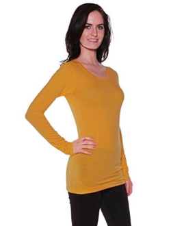 Basic Athletic Fitted Plain Long Sleeves Round Crew Neck T Shirt Top