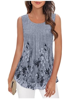 Timeson Women's Sleeveless Chiffon Tank Top Double Layers Casual Blouse Tunic