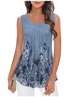 Timeson Women's Sleeveless Chiffon Tank Top Double Layers Casual Blouse Tunic