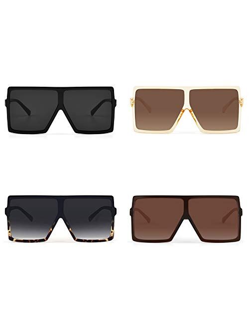 CHAUOO Ultralight Square Oversized Sunglasses Classic Fashion Style 100% UV Protection for Women Men