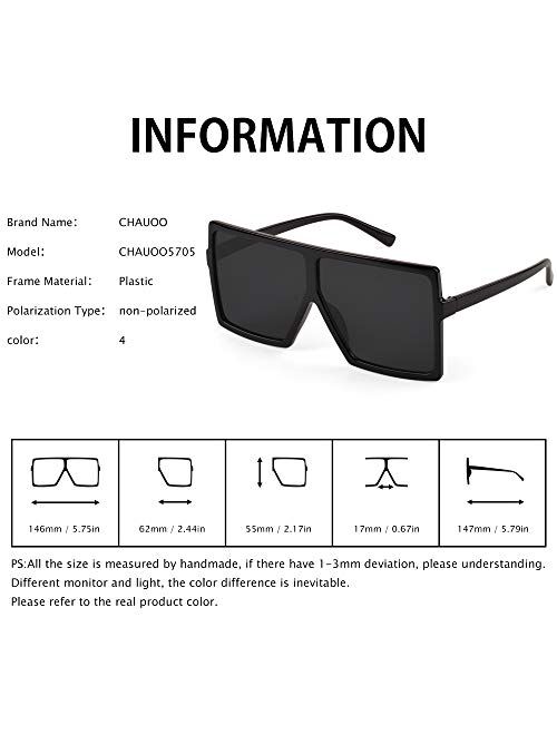 CHAUOO Ultralight Square Oversized Sunglasses Classic Fashion Style 100% UV Protection for Women Men