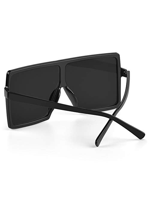 CHAUOO Ultralight Square Oversized Sunglasses Classic Fashion Style 100% UV Protection for Women Men