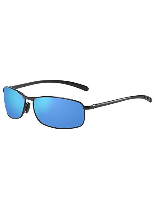 ZHILE Rectangular Polarized Sunglasses Al-Mg Alloy Temple Spring Hinge UV400