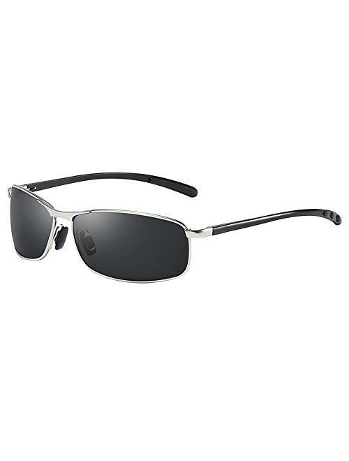 ZHILE Rectangular Polarized Sunglasses Al-Mg Alloy Temple Spring Hinge UV400