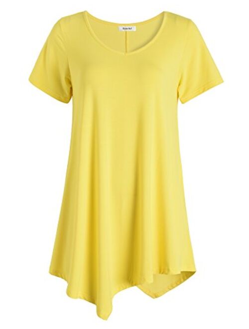 Esenchel Women's V-Neck Swing Shirt Casual Tunic Top for Leggings