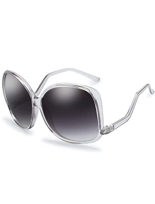 Women's Oversized Square Jackie O Cat Eye Hybrid Butterfly Fashion Sunglasses - Exquisite Packaging