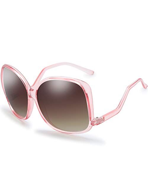 Women's Oversized Square Jackie O Cat Eye Hybrid Butterfly Fashion Sunglasses - Exquisite Packaging