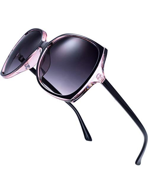 Women's Oversized Square Jackie O Cat Eye Hybrid Butterfly Fashion Sunglasses - Exquisite Packaging