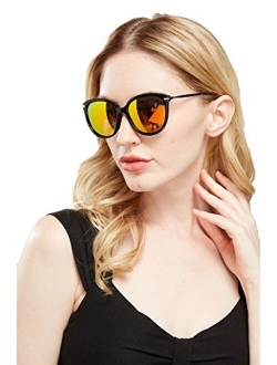 Diamond Candy Classic Round Polarized Sunglasses Vintage Mirrored Glasses For Women